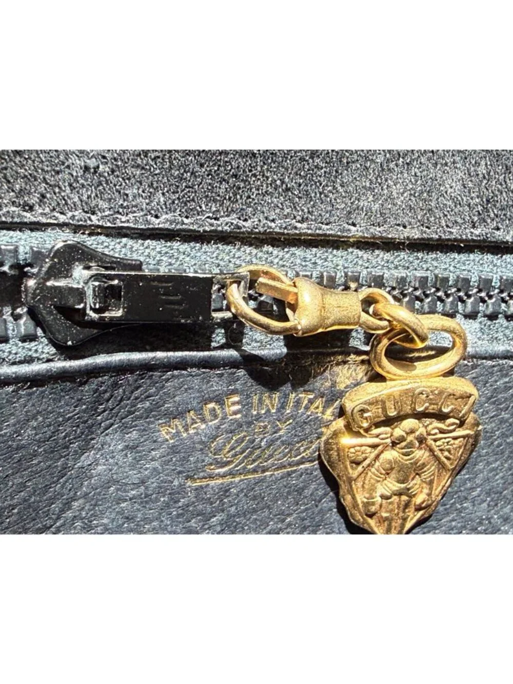 Gucci Black Patent Leather Top Handle Bag RARE VINTAGE
